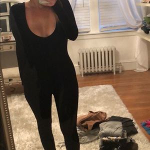 Naked wardrobe black long sleeve body suit